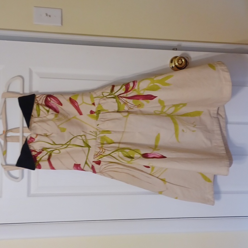 Vintage 50's style dress, sz 10 (42) by RemembeR?. 100% cotton burgundy, green